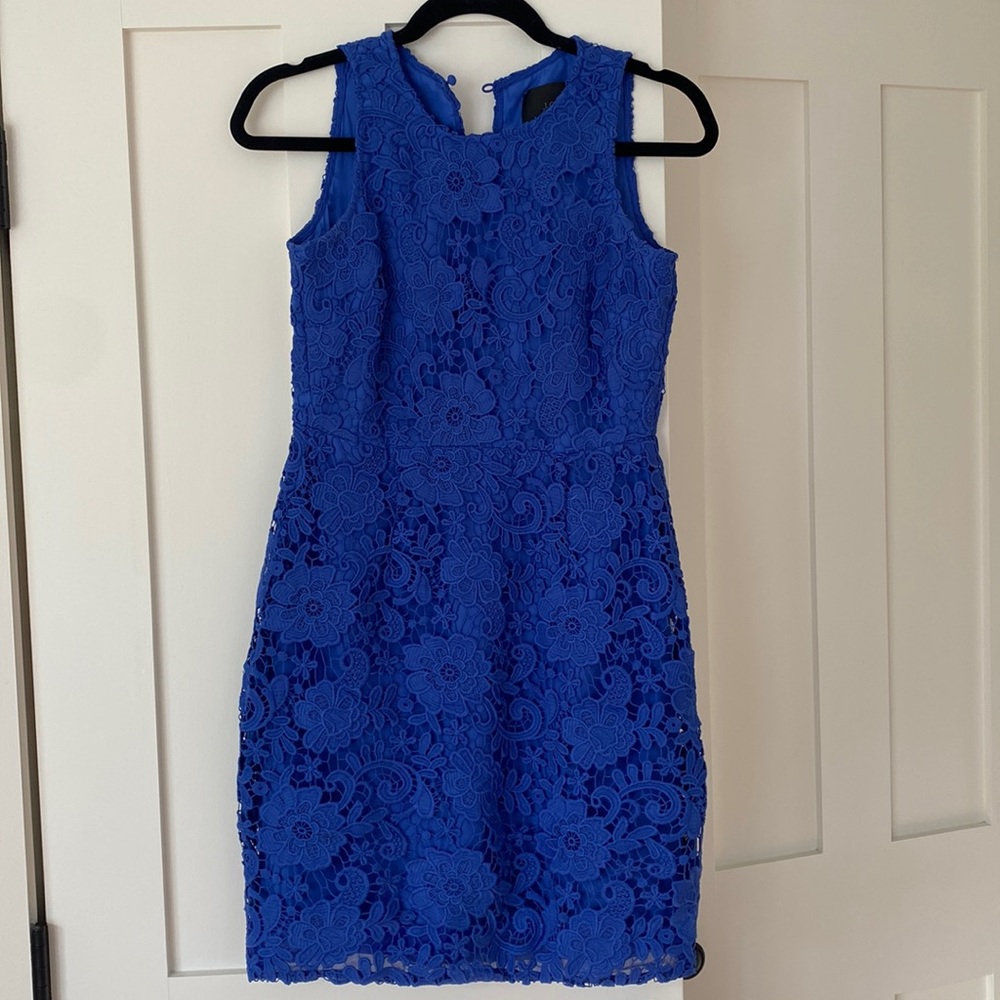 J. Crew Blue Lace Sheath Dress